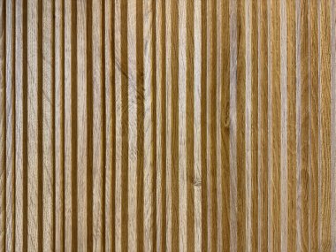 Natural light brown oak wood fluted panel or fluted strips, rustic wood, seamless texture. clipart