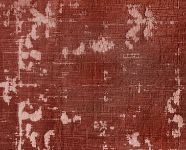 Rastgele yıkanmış, grunge ve toprak desenli kırmızı saten kumaşı kapat. Döşeme, halı, halı ve kumaş için uygun. Kusursuz arkaplan dokusu.