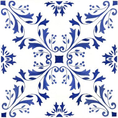 Koloni fayansları, çiçek desenli antika Dutch Delft Blue ve White plakası. Mavi ve beyaz porselen porselen koleksiyonu. Süslü çiçekli ve klasik desenli. Kusursuz arkaplan dokusu