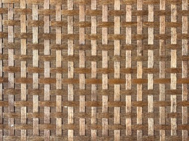 Doğal kahverengi renklerde sentetik rattan dokusunun güzel el dokusunun yakın fotoğrafını çek. Hasır sanatı ya da rattan dokuma sanatı pek çok şekilde şekillenmiştir. Kusursuz doku.