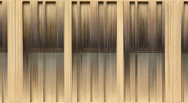 Açık kahverengiden koyu kahverengiye kadar değişen renkleri olan güzel sentetik rattan dokusu. Dokuma ve dokuma konsepti, çizgiler ve flüt. İnşaat malzemeleri için. Kusursuz arkaplan dokusu