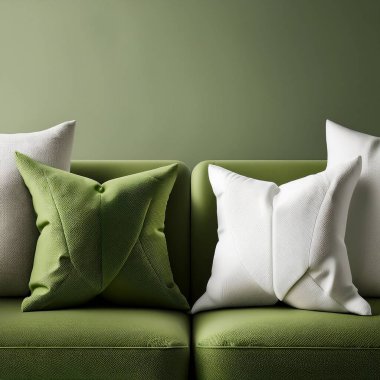 Gri duvarlı arka planda modern kanepe.