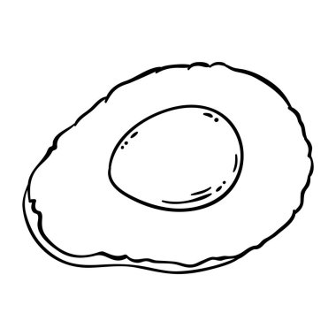 Avokado Fruit Outline Illustration. Organik doğal besin maddeleri, vejetaryen diyet ürünleri. Tasarım veya dekorasyon için izole edilmiş vektör.