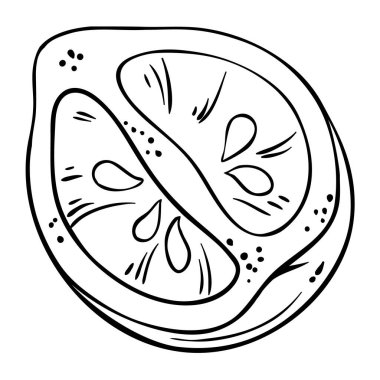 Bergamot Flruit Tasviri. Organik doğal besin maddeleri, vejetaryen diyet ürünleri. Tasarım veya dekorasyon için izole edilmiş vektör.