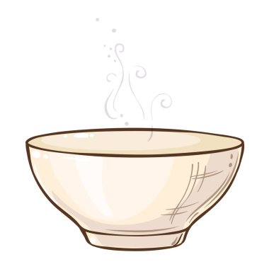 Çay kasesi kafeterya, posterler, afişler, kartlar için tasarım ve dekorasyon için izole edildi. Renkli Ayrıntılı Resimler.