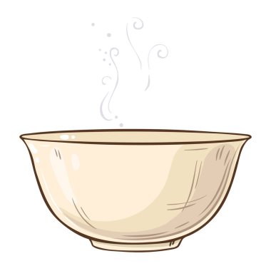 Çay Kasesi Vektörü Kafeterya, Posterler, Afişler, Kartlar için Tasarım ve Dekorasyon için izole edildi. Renkli Ayrıntılı Resimler.