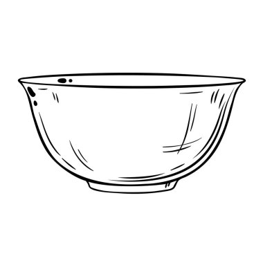 Çay Kasesi Vektörü Kafeterya, Posterler, Afişler, Kartlar için Tasarım ve Dekorasyon Çizimi.