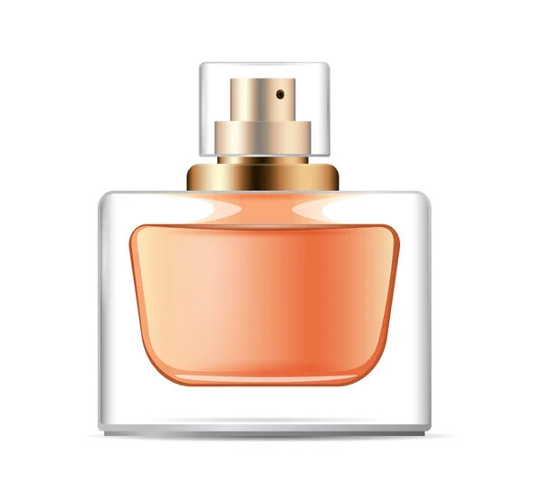 Flacon Parfum Sur Fond Blanc Illustration Vectorielle Réaliste Gros Plan — Image vectorielle