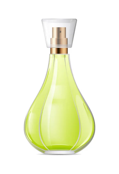 Botol Parfum Pada Latar Belakang Putih Ilustrasi Vektor Realistis Close - Stok Vektor