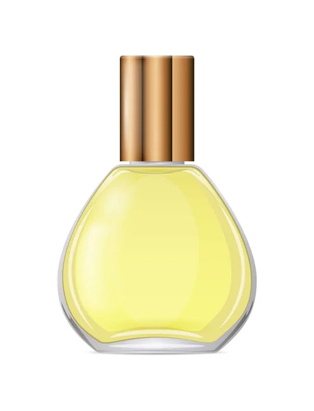 Luxus Parfümflasche Auf Weißem Hintergrund Realistische Vektorabbildung Nahaufnahme — Stockvektor