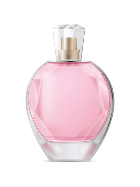Flacon Parfum Luxe Sur Fond Blanc Illustration Vectorielle Réaliste Gros — Image vectorielle