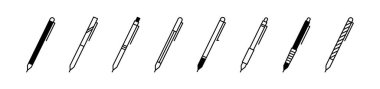 Top Pen çizgi şekilleri, ince çizgi tasarım vektör çizimi, izole edilmiş