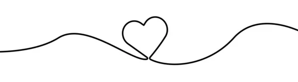 Amor Desenho Forma Coração Por Linha Continuos Ilustração Vetor Design —  Vetores de Stock