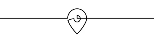 連続ライン 薄いライン設計ベクターのイラストによる地図ポインターの形状図 — ストックベクタ