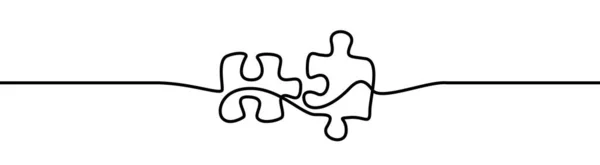 Puzzle Formzeichnung Durch Durchgehende Linie Dünne Linie Designvektorillustration — Stockvektor