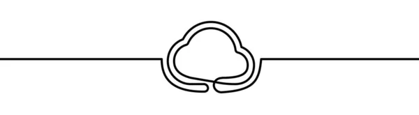 Kresba Tvaru Oblaku Linií Continuos Vektorová Ilustrace Tenké Linie — Stockový vektor
