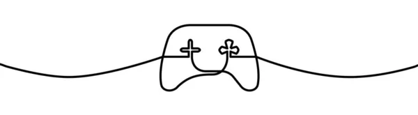 Konsole Gamepad Form Zeichnung Durch Durchgehende Linie Dünne Linie Design — Stockvektor