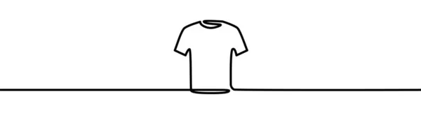 Shirt Disegno Forma Linea Continua Sottile Disegno Vettoriale Linea Illustrazione — Vettoriale Stock