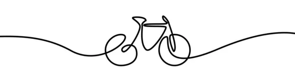 Fahrrad Formzeichnung Durch Durchgehende Linie Designvektorillustration Für Dünne Linien — Stockvektor