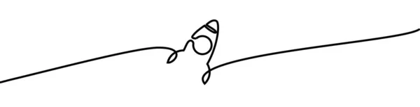 Рисунок Формы Ракеты Континуусам Векторная Иллюстрация Тонкой Линии — стоковый вектор