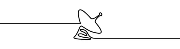 Рисунок Форме Спутника Континуусам Векторная Иллюстрация Тонкой Линии — стоковый вектор