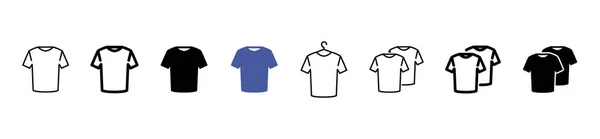 Conjunto Formas Linha Shirt Ilustração Vetor Design Linha Fina —  Vetores de Stock