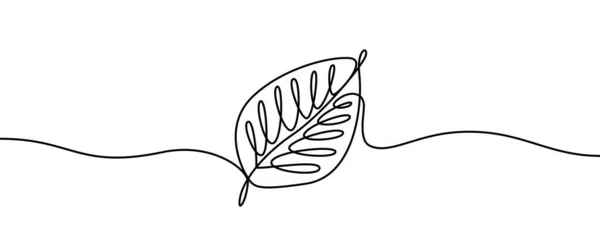 Tree Leaf Σχήμα Σχέδιο Από Continuos Γραμμή Λεπτή Γραμμή Σχεδιασμού — Διανυσματικό Αρχείο