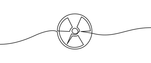 絶縁される連続線 薄いライン設計ベクターのイラストによる放射線印の形のデッサン — ストックベクタ