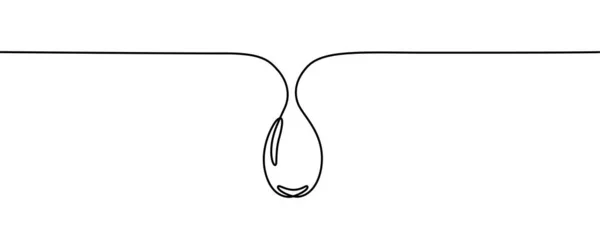 連続ライン 薄いライン設計ベクターのイラストによる水滴のデッサン 隔離される — ストックベクタ