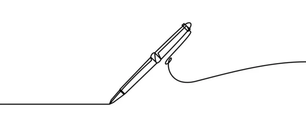 連続ライン 薄いライン設計ベクターのイラストによる球のペンの形のデッサン 隔離される — ストックベクタ