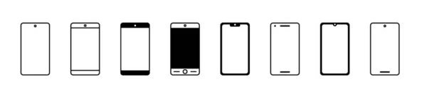 Set Von Smart Phone Dekoration Linien Formen Dünne Linie Design — Stockvektor