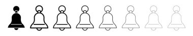 Ring Bell farklı çizgi şekilleri, ince çizgi tasarım vektör çizimi