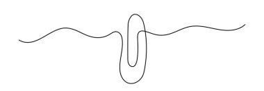 Kağıt Kıskacı çizimi aralıksız bir çizgi, ince çizgi tasarım vektörü çizimi