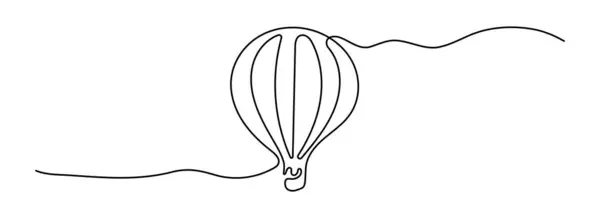 Seyahat Balonu Şekil Çizimi Aralıksız Bir Çizgi Ince Çizgi Tasarım — Stok Vektör