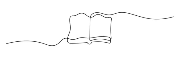 Открытая Книга Рисунок Формы Непрерывной Линии Тонкая Линия Дизайн Векторной — стоковый вектор