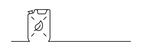 連続的なライン 薄いライン設計ベクターのイラストによるバイオ燃料のデッサンが付いている缶詰 — ストックベクタ