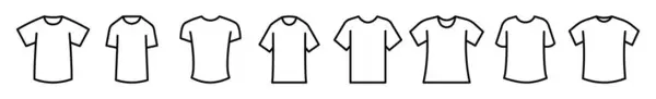 Set Van Shirt Lijn Vormen Dunne Lijn Ontwerp Vector Illustratie — Stockvector