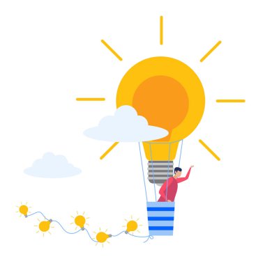 İş Fikri kavramı, düz tasarım vektör çizimi, bir grafik ve web tasarımı için