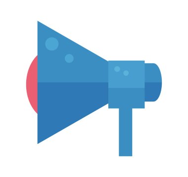 Megafon - Şeffaf arkaplan üzerinde pazarlama kavramı, düz tasarım vektör çizimi