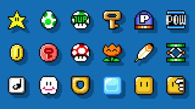 01 Şubat 2020: Super Mario World klasik video oyunu, piksel tasarım vektör illüstrasyonu. Super Mario World, Nintendo tarafından geliştirilen ve yayımlanan bir platform video oyunudur.