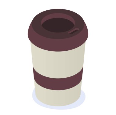 Fast Food konsepti: Fast Food 'un içeceği, şeffaf bir arka planda, 3d izometrik vektör çizimi