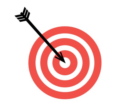 İş Amacı simgesi, şeffaf bir arkaplan üzerinde, düz çizgi tasarımı, vektör illüstrasyonu