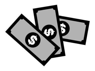 Para Nakit Faturaları simgesi, şeffaf bir arkaplan, düz çizgi tasarımı, vektör illüstrasyonu