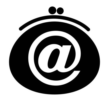 Şeffaf arkaplan, düz çizgi tasarımı, vektör illüstrasyonunda İnternet Cüzdan simgesi