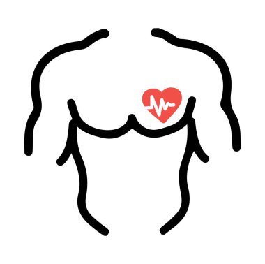 Şeffaf arkaplan, düz çizgi tasarımı, vektör illüstrasyonu olan insan vücudu simgesi