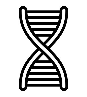 DNA simgesi, şeffaf bir arkaplanda, düz çizgi tasarımı, vektör illüstrasyonu