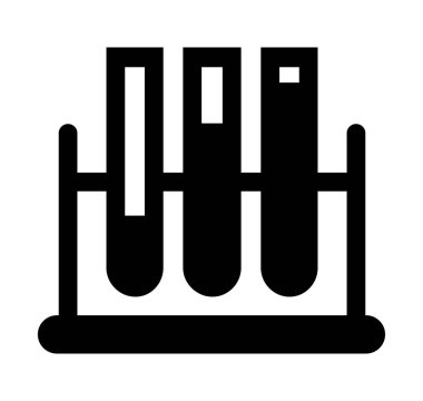 Test Tüpü simgesi, şeffaf bir arkaplan üzerinde, düz çizgi tasarımı, vektör illüstrasyonu