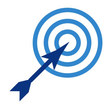 İş Amacı simgesi, şeffaf bir arkaplan üzerinde, düz çizgi tasarımı, vektör illüstrasyonu