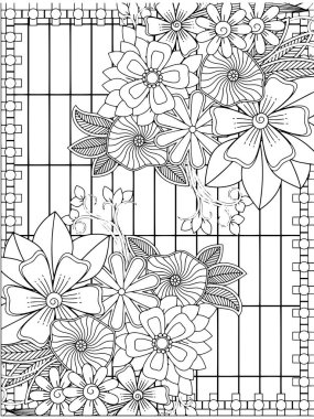 flower coloring page for adults