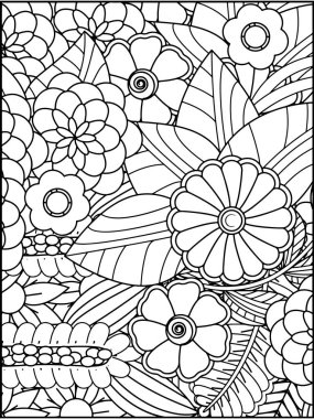 Vektör karalama çiçekleri kusursuz sınır. Zentangle dekoratif ögesi.